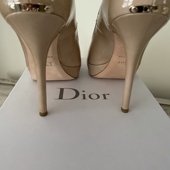 Miss Dior escarpin12 beige peep toe pumps size 39 - Picture 8 of 8